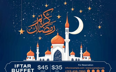 Modello di progettazione banner buffet Ramadan Iftar 24
