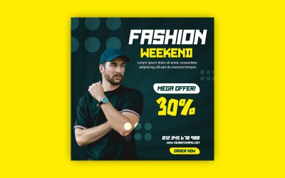 Modello di progettazione EPS per banner pubblicitari promozionali del fine settimana della moda sui social media