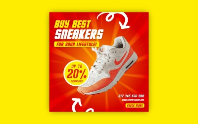 Sociala medier Sneakers shos reklamannonser banner EPS designmall