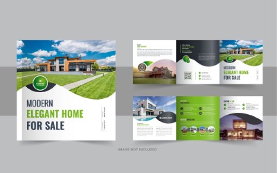 Brochure a tre ante quadrata immobiliare, vendita di case a tre ante