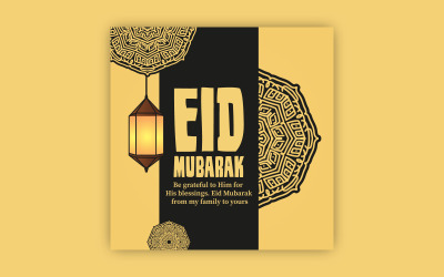 Prémiový design příspěvku s pozdravem Eid s odvážným uměním mandaly, vektorový design EPS