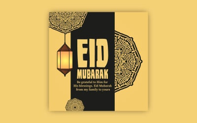 Premium Eid greeting post design with bold mandala art, EPS vector design
