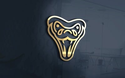 Šablona loga obrysu zlaté hadí hlavy