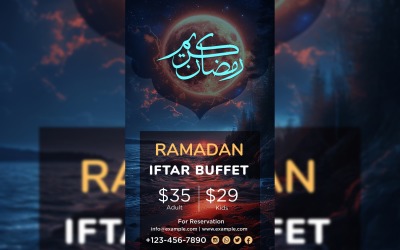Szablon projektu plakatu w formie bufetu Ramadan Iftar 15