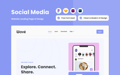 Wave - Social Media Landing Page V1