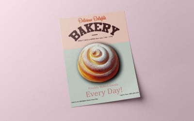Bakery Poster Ad Corporate Identity Template Vector
