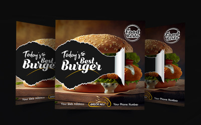 Burger étterem hirdetés közösségi média plakát sablon