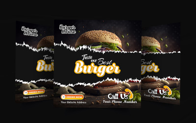 Creative burger advertisement social media post design