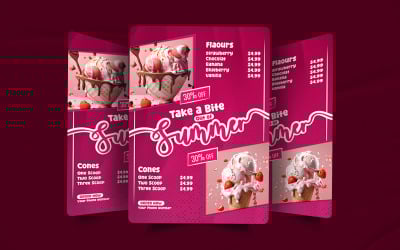 Creative ice cream poster design template.