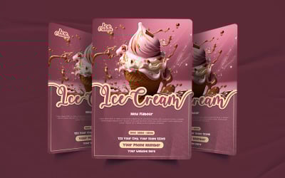Cretive restaurant ice cream promotional poster design