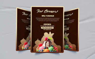 Дизайн меню ресторана с новым вкусом мороженого