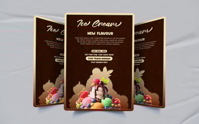 Ice cream new flavour restaurant menu design