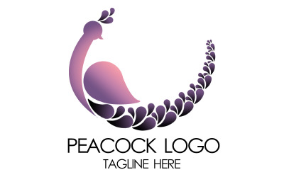 Purple Peacock-Logo Template