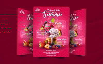 Take a bite out of summer promotional restaurant ice cream template.