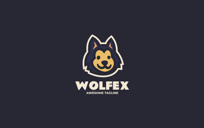 Wolf-Maskottchen-Cartoon-Logo-Stil 1