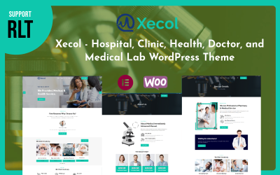 Xecol - Sjukhus, diagnostik, klinik och medicinskt laboratorium Elementor Multipurpose WordPress-tema