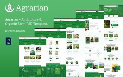 Agrarian – Agriculture Farm,  Organic Farm, Farmers &amp;amp; Gardening PSD Template.