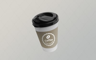 Bicchiere di carta da caffè con mockup logo personalizzabile