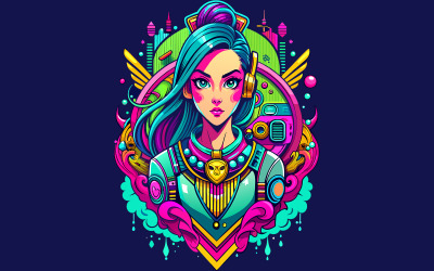 Girl Botty Graffiti Design plein de couleurs vives a (3)