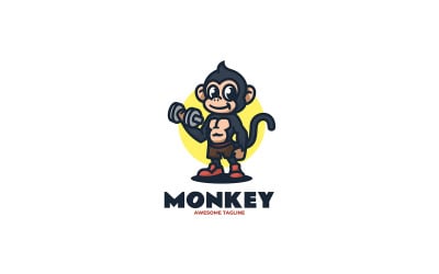 Maymun Halter Maskot Karikatür Logosu