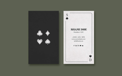 Modello di disegno di biglietto da visita del poker