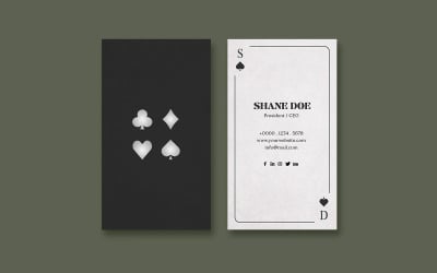 Покер шаблон оформлення візитної картки