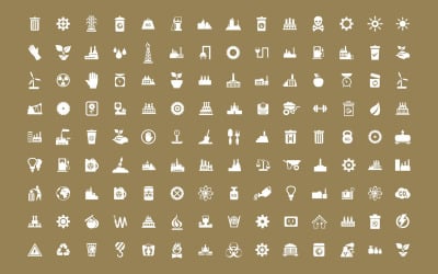 Reihe von Symbolen der Branche