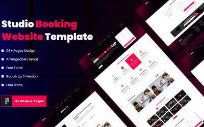 Шаблон інтерфейсу користувача веб-сайту Studio Booking
