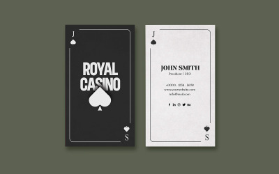 Sjabloon voor casino of poker visitekaartjes