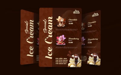 Chocolate ice cream promotional resturant poster design