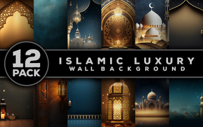 Islamisches Wandkunstdesign_islamischer Luxuswandhintergrund_islamisches Hintergrunddesignpaket