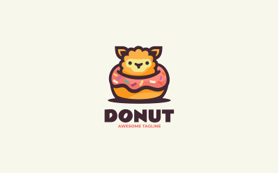 Logotipo de desenho animado da mascote donut