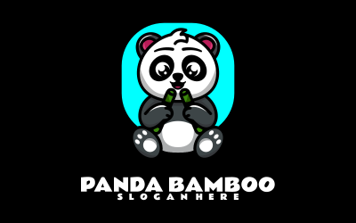 Panda Bambu Maskot Karikatür Logosu 1