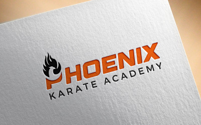 Шаблон дизайна логотипа Академии каратэ Феникса