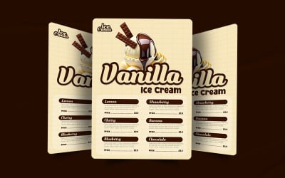 Vanilla ice cream restaurant promotional creative poster design