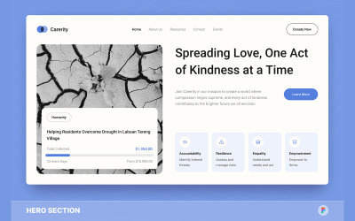 Carerity - Charity Hero Section Figma Template