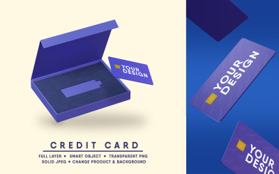 Kit carta di credito Mockup I facilmente modificabile