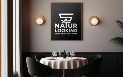 Blank wall board mockup_blank cafe wall mockup_wall board mockup