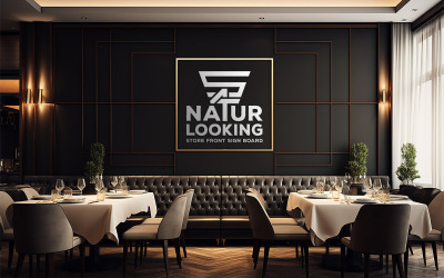 Luxury restaurant board mockup_blank restaurant mockup