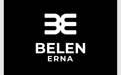 Letter B E Minimalist Monogram Logo
