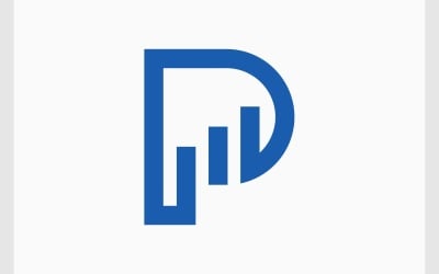 Písmeno P Graf růstu Obchodní Logo