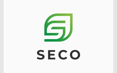 Letra S Hoja Verde Logotipo Fresco