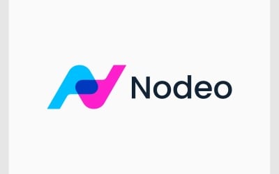 Letter N Modern Abstract Logo