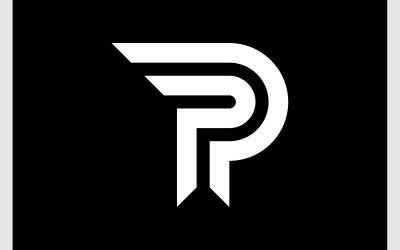 Letter P of PP modern monogram-logo