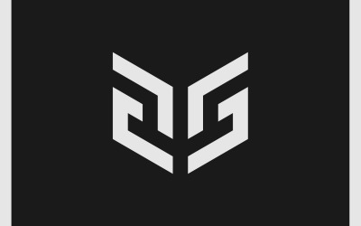 Logotipo do monograma do espelho da letra G ou GG