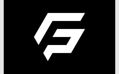 Logotipo do monograma moderno geométrico da letra FP