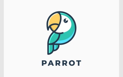 Parrot Bird Cartoon Mascot Logo
