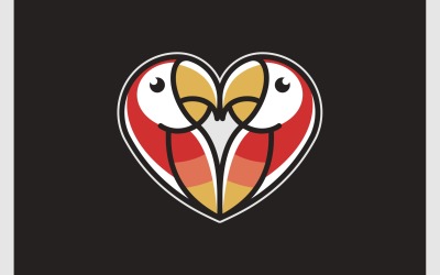 Parrot Bird Love Heart Illustration