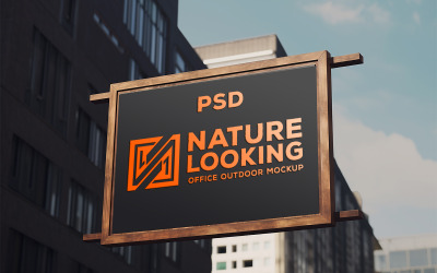 Hanging sign board mockup