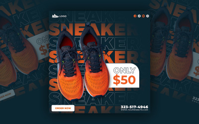 Sneakers Schoenen Social Media Post-sjabloon